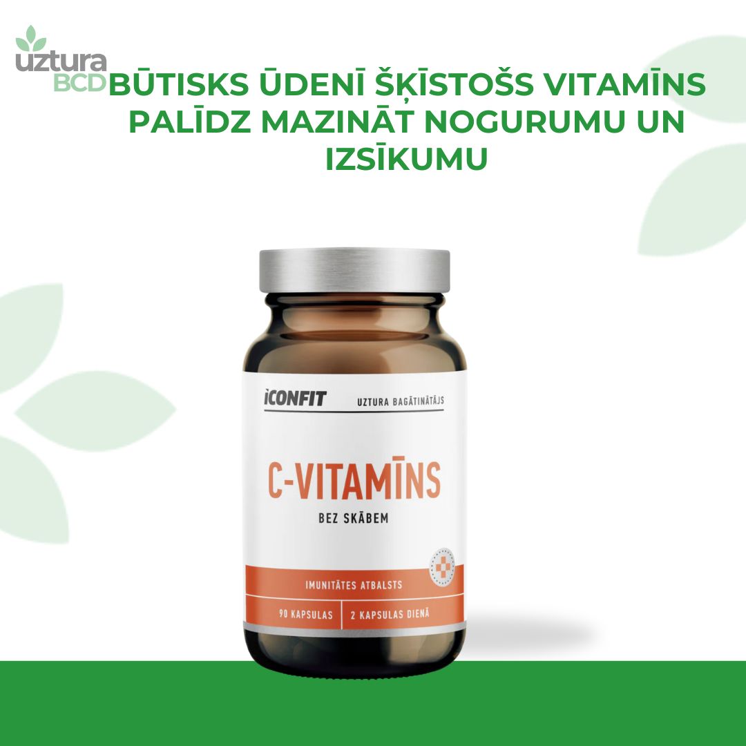 C vitamīns imūnsistēmas atbalstam, palīdz novērst un ārstēt saaukstēšanos. C vitamīns palīdz arī mazināt nogurumu un nespēku