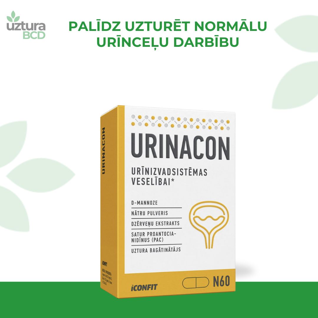 komplekss produkts, kura mērķis ir atbalstīt urīnceļu veselību, normālu urīna izdalīšanos un palīdzēt novērst visbiežāk sastopamās urīnceļu infekcijas baktērijas E. Coli pielipšanu urīnceļu sieniņām