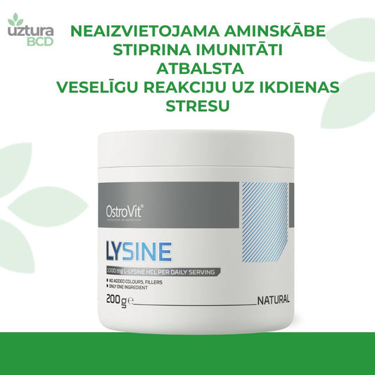 Lizīns neaizvietojama aminoskābe, stiprina imunitāti