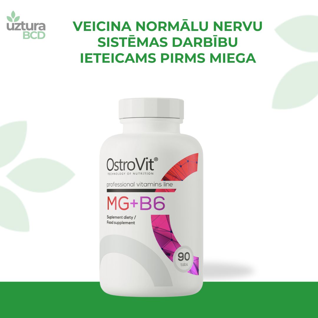Magnijs ar vitamīnu B6 normalīzē nervu sistēmas darbību