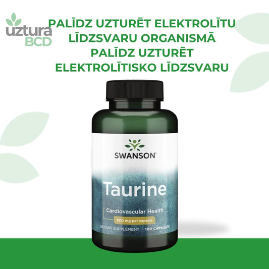 Taurīns Swanson, palīdz uzturēt elektrolītu līdzsvaru organismā